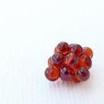Red Small Beaded Beads Lampwork Style Topaz (8)..