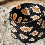 Ooak Snake Skin Natural History. Beadwoven Cuff /..