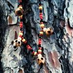 African Tribal Skull Necklace. Halloween Voodoo