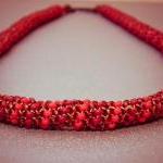 Red Snake Choker Style Necklace. January Fashion..