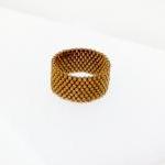 Vintage Look Custom Band Ring. Bronze Beaded,..