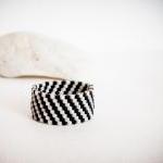 Modern Minimalist Black White Stripe Custom Band..