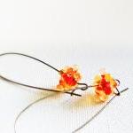 Tangerine Minimalist Fashion Earrings. Mother Day..
