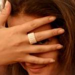 White Band Bead Woven Custom Ring. Bridesmaid Gift..