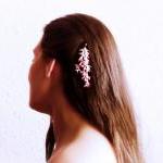 Sakura Cherry Blossom Hair Clip. Beaded Bridal..