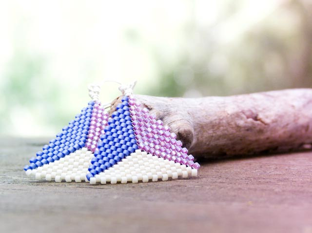 Mystic Arrows. Geometric Jewelry Color Block Triangles Dangle Earrings. Dreamy.