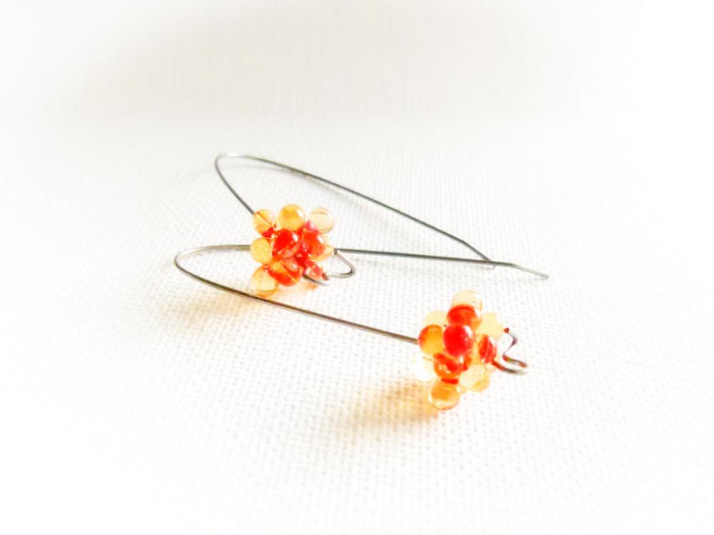 Tangerine Minimalist Fashion Earrings. Mother Day Gift Idea. Trend Colors. Tbteam,